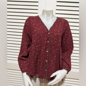 Boho Floral Layered Top/Cardigan – One Size